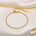 thumbnail image 3 of 2mm 3mm 5mm Width Stainless Steel Oval Shape Bean Beads Style Chain Bracelet, 3 of 11
