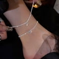 thumbnail image 3 of YYKihy Ankle Bracelets For Women Heart Anklet Bracelets Layered Sterling Silver Shining Tennis Anklet With Cubic Zirconia Summer Beach Foot Chain For Women Trendy Jewelry, 3 of 7