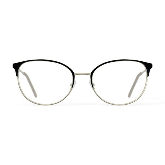 Flower Women's FLR6050 Prescription Eyeglasses with Case, Black/Gold