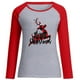 thumbnail image 4 of Camisas Navideñas Para Mujer, Camisetas de Manga Larga, Moda de Retazos, Cuello Redondo, Blusa Holgada Con Estampado de Otoño Odeerbi  ODB198603, 4 of 5