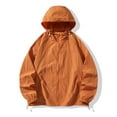 thumbnail image 2 of Zimjoy Orange Windbreaker Men UV 50+ Protection Plus Size Hooded Windbreaker Jacket Lightweight Athletic Full Zip Jackets with Pocket Fishing Hiking Clothing, Saffron 3XL, 2 of 5