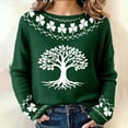 thumbnail image 2 of Women's Oversized Sweaters 2026 St. Patrick's Day Shamrock Graphic Knit Sweatshirts Long Sleeve Round Neck Y2k Spring Tops, 2 of 5