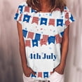 thumbnail image 2 of Midsumdr 4th of July womens summer tops Casual American Flag Print Shirts Short Sleeve T-Shirt Blouse Tops, 2 of 5