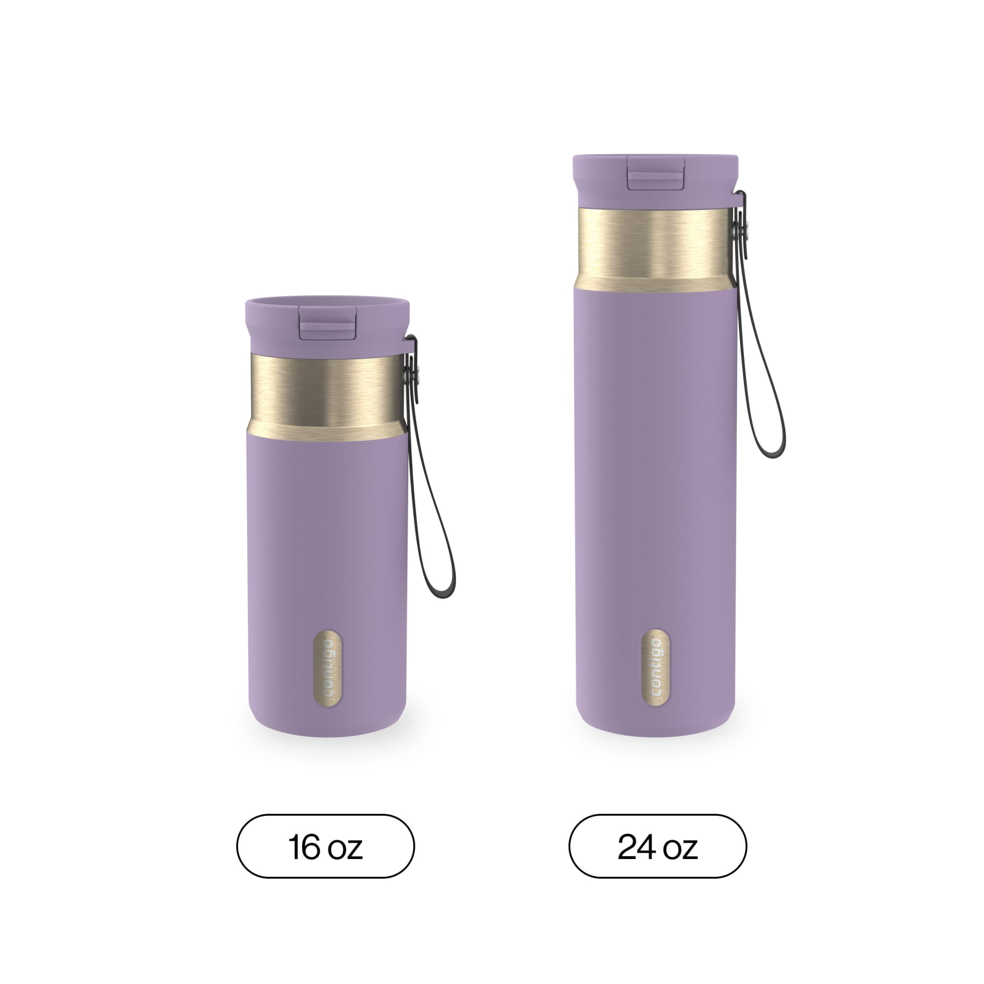 Contigo 24 oz SnapSeal Leak-Proof Stainless Steel Water Bottle  Keeps  Drinks Hot & Cold, Reusable Straw, Spill-Proof for Bags, Carry Strap,  Red/Champagne - Walmart Business Supplies