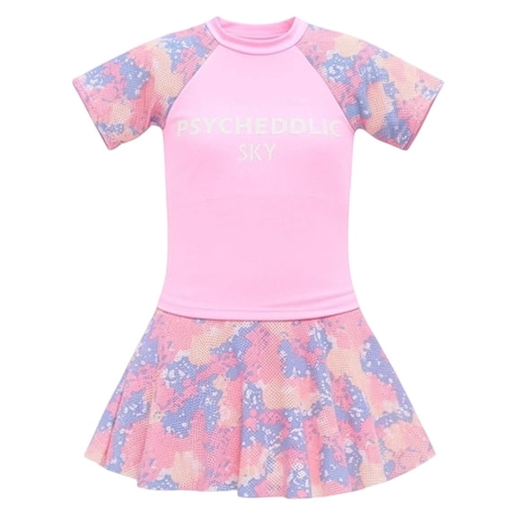 Bathing Suit 2 Piece, Toddler Swimsuit Girl 3T Girls Swimsuit Upf 50 Rash Guard Set Quick Dry Swimsuits Ruffle Girls' Swimwear Floral Girls Swimsuit Bathing Suits for
