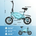 thumbnail image 4 of ANCHEER 14" Foldable Electric Bike for Adults, Peak 500W Electric Bicycles, 48V 374Wh City Commuter Cruiser Ebikes, 20MPH Compact Electric Mini Bike for Teens, LED Display, UL 2849, 4 of 7