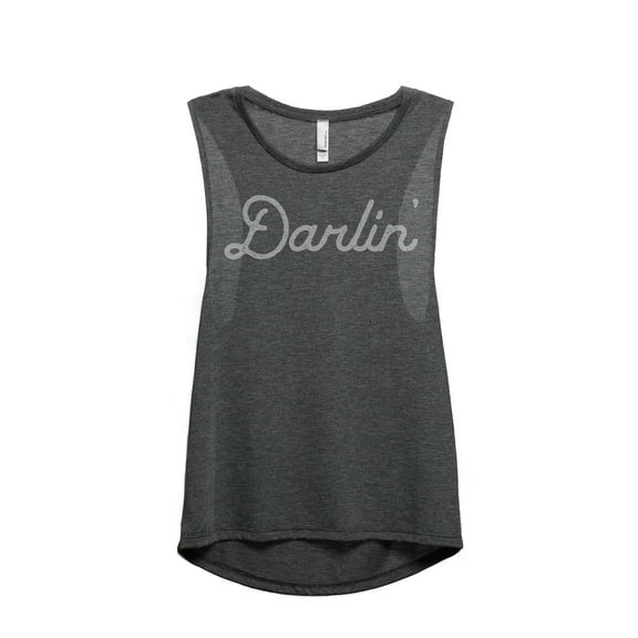Thread Tank Darlin Women's Sleeveless Muscle Tank Top Charcoal Large