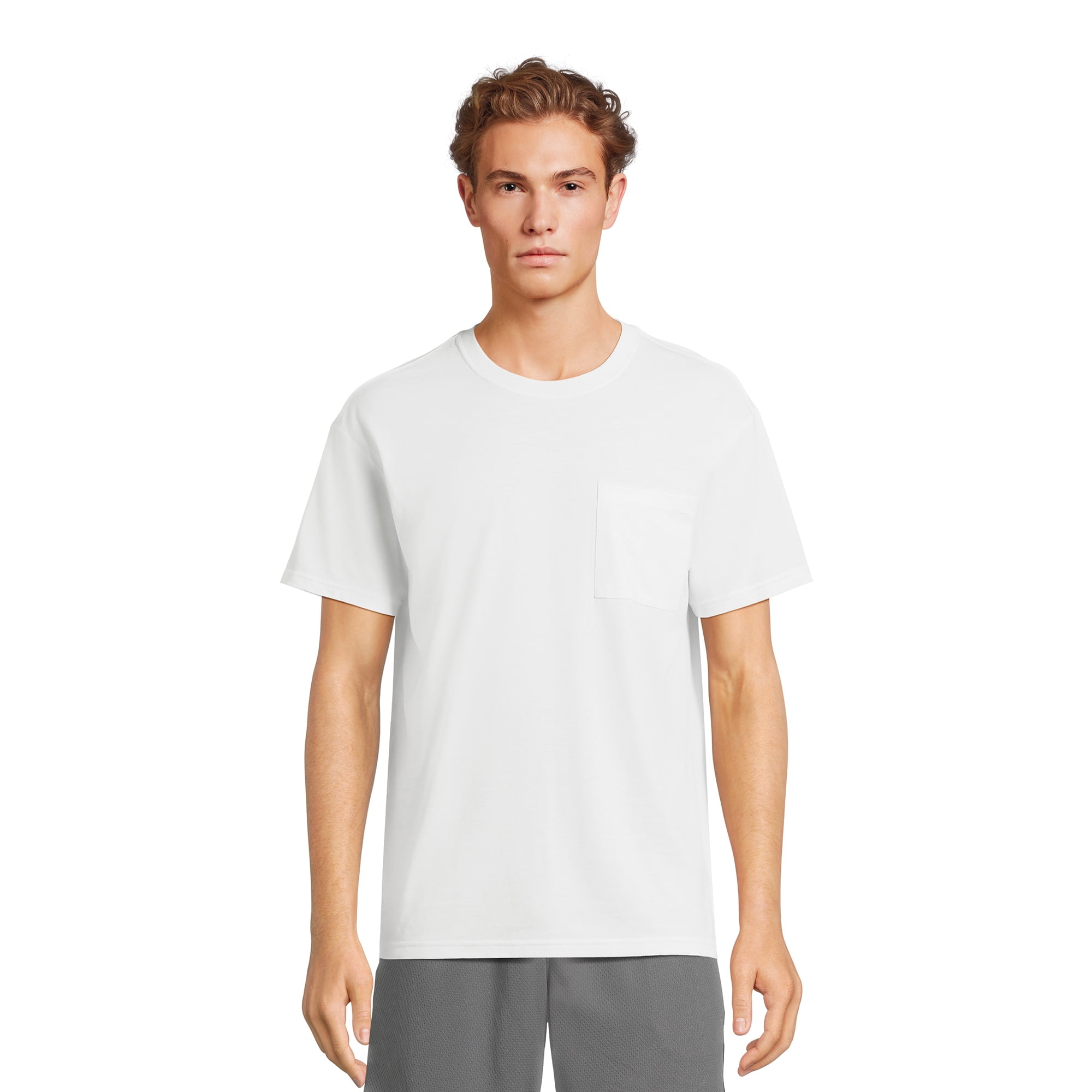 Athletic Works Men's and Big Men’s Tri Blend Pocket Tee, Sizes XS-4XLT