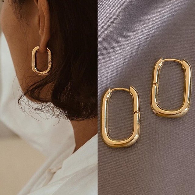 Pendientes de tuerca Vintage a la moda 2022 para mujer, exquisitos pendientes geométricos dorados, joyería de boda Tan Jianjun unisex