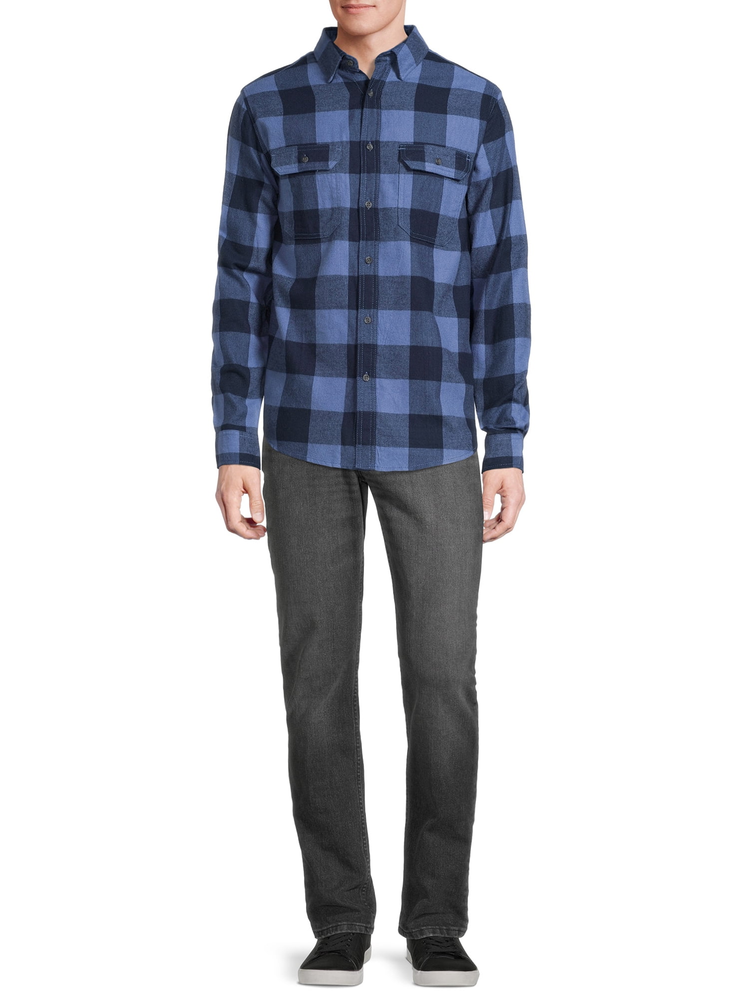 George Men's and Big Men's Super Soft Flannel Shirt, up to 5XLT