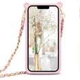 thumbnail image 2 of for Crossbody iPhone 13 Pro Max Wallet Case with Neck Strap Lanyard Credit Card Holder Purse Handbag Case for Women Girls Silicone Rubber Soft Protection Cover for iPhone 13 Pro Max Pink, 2 of 16