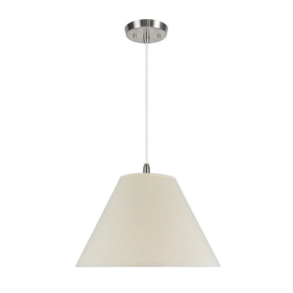 Aspen Creative 72023 Two-Light Hanging Pendant Ceiling Light with Transitional Hardback Fabric Lamp Shade, Off White, 18" width