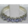 thumbnail image 4 of LBG British Made 10k White Gold Natural Tanzanite Womens Eternity Ring - Size 8.5 - 33 size options, 4 of 5