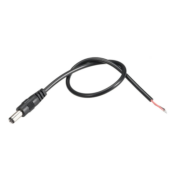 Uxcell 6 Pack DC Power 5.5mm x 2.1mm 2A 30cm,Barrel Male Plug Connector Pigtail