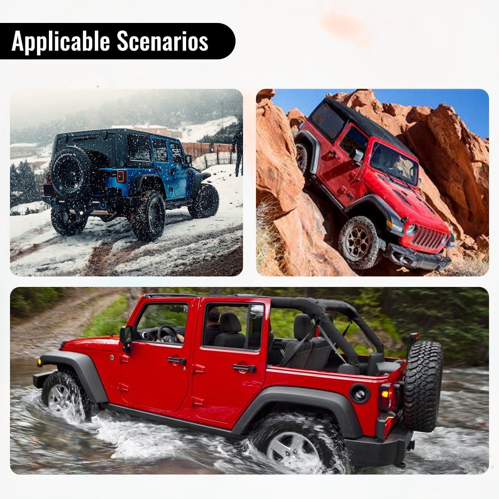 KOJEM Rear Bumper, Fit for 1987-2006 Jeep Wrangler TJ YJ LJ, Off-Road W/Tire Carrier&D-Rings