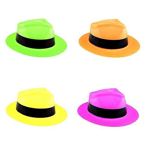 Plastic Gangster Fedora Party Hats 