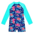 thumbnail image 2 of 4-12Y Girls Long Sleeve Rashguard One-Piece Swimsuit Beach Surfing Bathing Suit Swimwear, 2 of 8