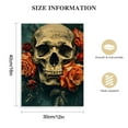 thumbnail image 2 of Nawypu  Floral Skull Canvas Wall Art Vintage Orange Rose Human Skeleton Picture for Gothic Home Decor Stretched and Framed Ready to Hang, 2 of 5