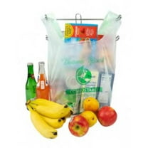 Stalk Market Compostable Large T-Shirt Bags With "Thank You" Graphic, 0.9 mil, 21" x 18-1/2", Pack Of 500 Bags