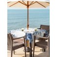 thumbnail image 2 of Outdoor Tablecloth with Umbrella Hole and Zipper, Blue White Pumpkins Square Table Cloth 54x54 Inch Waterproof Tablecloth, Thanksgiving Fall Blue Eucalyptus Leaves Picnic Table Cover for Patio, 2 of 7