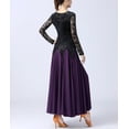 thumbnail image 2 of Women'S Lace Velvet Long Sleeve Ballroom Competition Dance Dress With Godets, 2 of 8