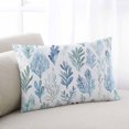 thumbnail image 2 of Blue Green Botanical Throw Pillow Cover 20 x 36 Inch Decorative Pillow Cover Retro Summer Watercolor Leaf Plant Lumbar Pillowcase Seasonal Rectangle Cushion Case for Couch Sofa Bed Living Room, 2 of 7