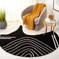 thumbnail image 2 of SAFAVIEH Rodeo Drive Dusan Abstract Area Rug, Black/Ivory, 8' x 8' Round, 2 of 11