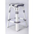 thumbnail image 2 of Beaumont Lane 24" Transitional Rattan Counter Stool in Navy/White, 2 of 7