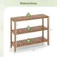 thumbnail image 3 of Gymax 3-Tier Side Table Teak Wood Stand Utility Storage Shelf Organizer Entryway Bench, 3 of 10