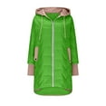 thumbnail image 4 of XPMWRP Women's Patchwork Hooded Jackets Solid Color Fashion Long Sleeve Loose Jacket Winter Warm Casual Zip Up Coats with Pockets Green M, 4 of 9