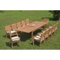thumbnail image 4 of Grade-A Teak Dining Set: 12 Seater 13 Pc: 122" Atnas Double Extension Rectangle Table And 12 Leveb Stacking Arm Chairs Patio WholesaleTeak #WMDSWVm, 4 of 5