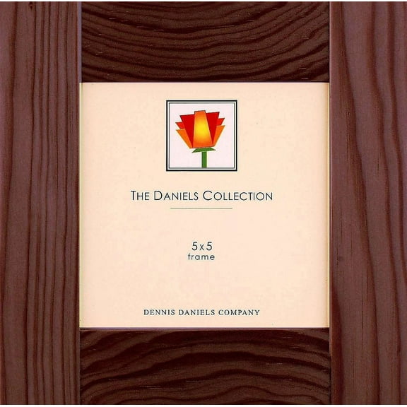 Chestnut-finish wood w curves moulding 5x5 frame by Dennis Daniels - 5x5