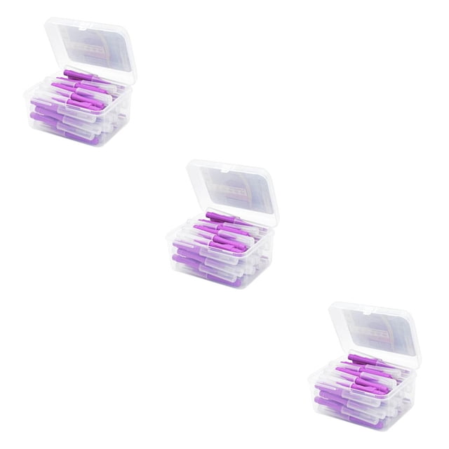 Vogacara 40 Uds cepillo interdental cabeza cepillos de herramienta de higiene bucal interior de mano hogar viajes vacaciones púrpura 1,2-1,5mm Type1 NO1 Vogacara CBP089682