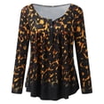 thumbnail image 4 of Pntutb Mujer Casual Camiseta Impreso Manga Larga Cuello Redondo Fruncido Pullover Blusa tops Pntutb Pntutb-7544, 4 of 5