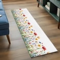 thumbnail image 4 of Wildflowers Spring Runner Rugs 2x6 ft Watercolor Red Yellow Flower Plants Washable Hallway Rugs Non-Slip Floor Mats Absorbent Carpet Bedside Runners for Bedroom Kitchen Bathroom Laundry Room, 4 of 9