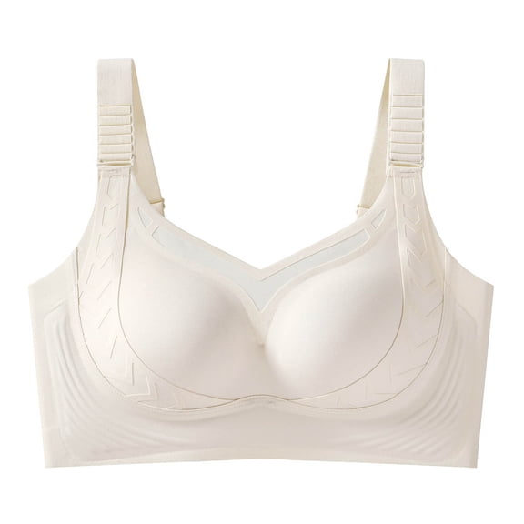 Alun Seamless Light Support Lift Push up Bras for Women Side Coverage Shaping Full Figure No Underwire Comfort Daily Wear Bralette Comfortable Adjustable Straps White XL