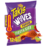 Takis Fuego Waves 12.5 oz Fiesta Size Bag, Hot Chili Pepper & Lime Wavy Potato Chips