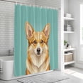 thumbnail image 5 of Shower Curtain Corgi Dog Wear Glasses Bathroom Curtains with Hooks, Waterproof Fabric Green Funny Animal Bath Shower Curtains Set for Bathroom Bathtubs Decor 72x72 Inch, 5 of 9