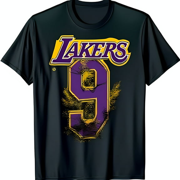 Vintage Graphic Black T-Shirt with & Number 9