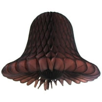 6-pack 9 Inch Hanging Honeycomb Tissue Paper Bell Decoration, Brown, by Devra Party
