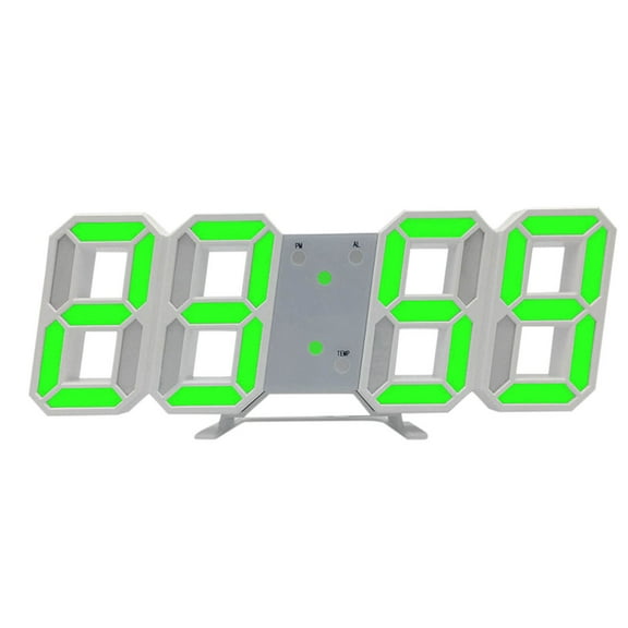 Wovilon 3D Led Digital Clock Wall Deco Glowing Night Mode Adjastable Electronic Table Clock Wall Clock Decoration Living Room Led Clock
