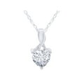thumbnail image 2 of AFFY Heart-Shaped Simulated White Sapphire & Diamond Pendant Necklace & Earrings Set In 14K White Gold Over Sterling Silver, 2 of 9