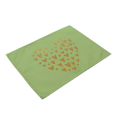 

Heiheiup Table Dinner Mats Pad Pattern Placemats Heart Kitchen Cotton Linen Kitchen，Dining & Bar Rustic Kitchen Table Mats