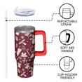 thumbnail image 3 of 30oz Christmas Bells Tumbler with Straw and Handle, Red Stainless Steel Insulated Cup Holiday Gift, 3 of 5