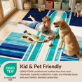 thumbnail image 4 of Design&I 8'x10' Washable Area Rug Snag-Free Surfboard Beach Tropical Stripe Design With Wave Motif Accents for Dining Room, Large Office, Lounge, 4 of 7