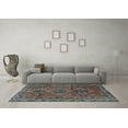 thumbnail image 3 of Ahgly Company Indoor Square Persian Light Blue Traditional Area Rugs, 4' Square, 3 of 4