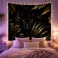 thumbnail image 2 of Front Facing Portrait with Panther Emerging Arrangement, Mystical Fantasy for Space Lovers, Aesthetic Wall Decor, Mother'S Day Gift, Tapestry Wall Hanging for Dorm and Living Room, 2 of 7