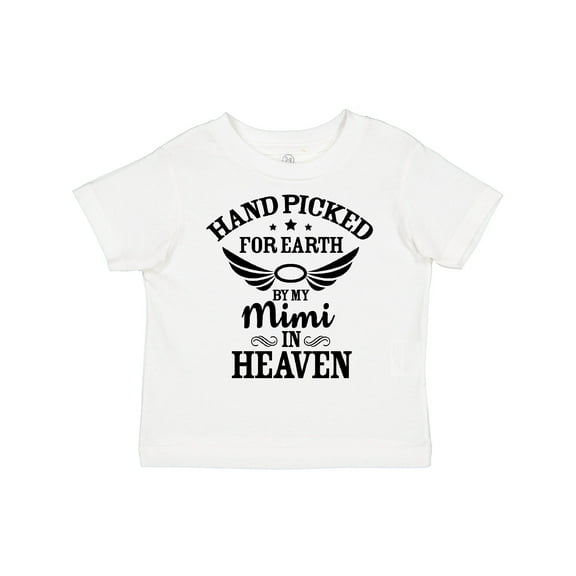Inktastic Handpicked for Earth By My Mimi in Heaven with Angel Wings Boys or Girls Toddler T-Shirt
