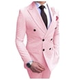 thumbnail image 1 of Mens Beige Slim Fit Double Breasted Casual Tuxedo Suit 2 Piece Set Model GS059, 1 of 8