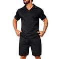 thumbnail image 2 of NTACZA Men Shorts Set Short Sleeve Shirt Shorts Tracksuits Athletic Collared Sweatsuits for Men S, 2 of 6